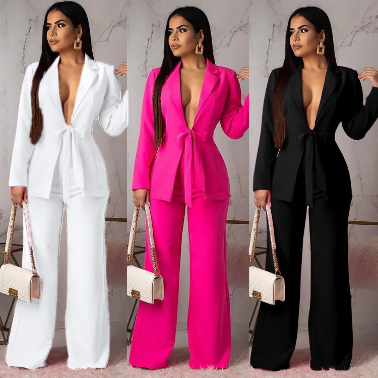 

YJ Drop Shipping Solid Color V collar office Suit Formal Suit Women'S Suits & Tuxedo, Customized color