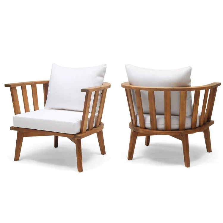 

Free shipping within the U.S Outdoor Garden Wooden Club Chair with Cushions Set Of 2