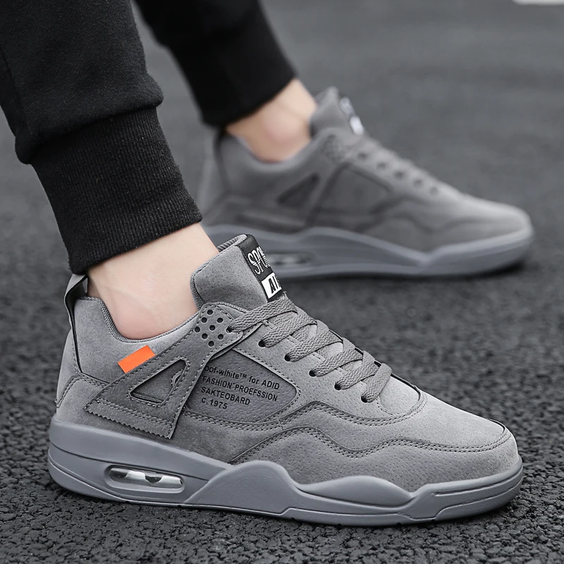 

men classic air cushion low running mens basketball sports shoes walking casual sneakers men shoes, Black