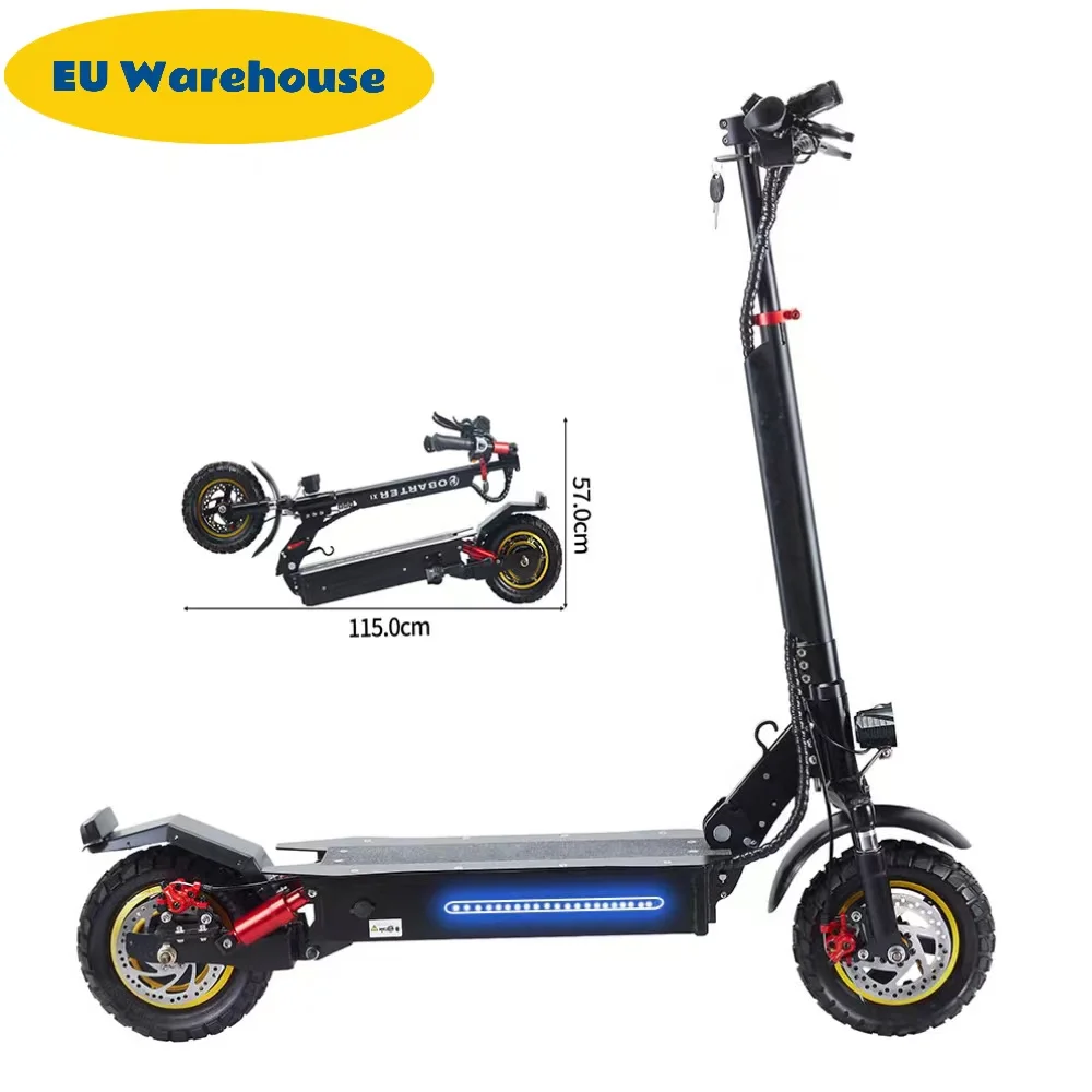 

EU Warehouse MOQ1 supplier 10inch 1000w 48v fat tire off road electric scooter Foldable top speed 45km/h max range 50km Scooter