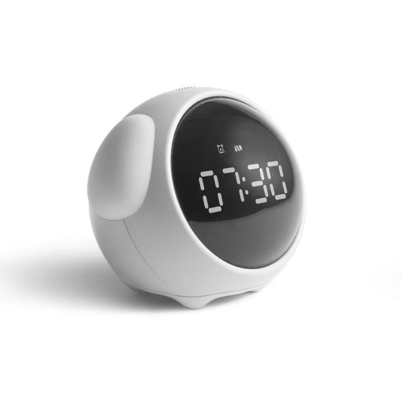 

2020 home desktop table clocks digital LED kids alarm clock with time display, White