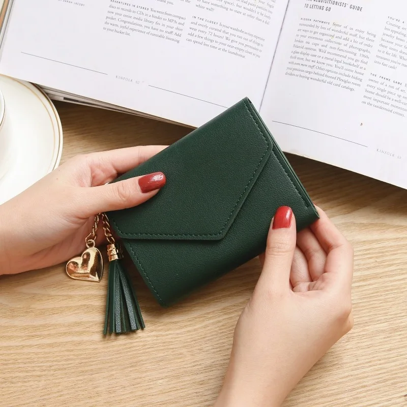 

2019Manufacturers direct female purse female tassel pendant lychee grain wallet card bag cash wholesale