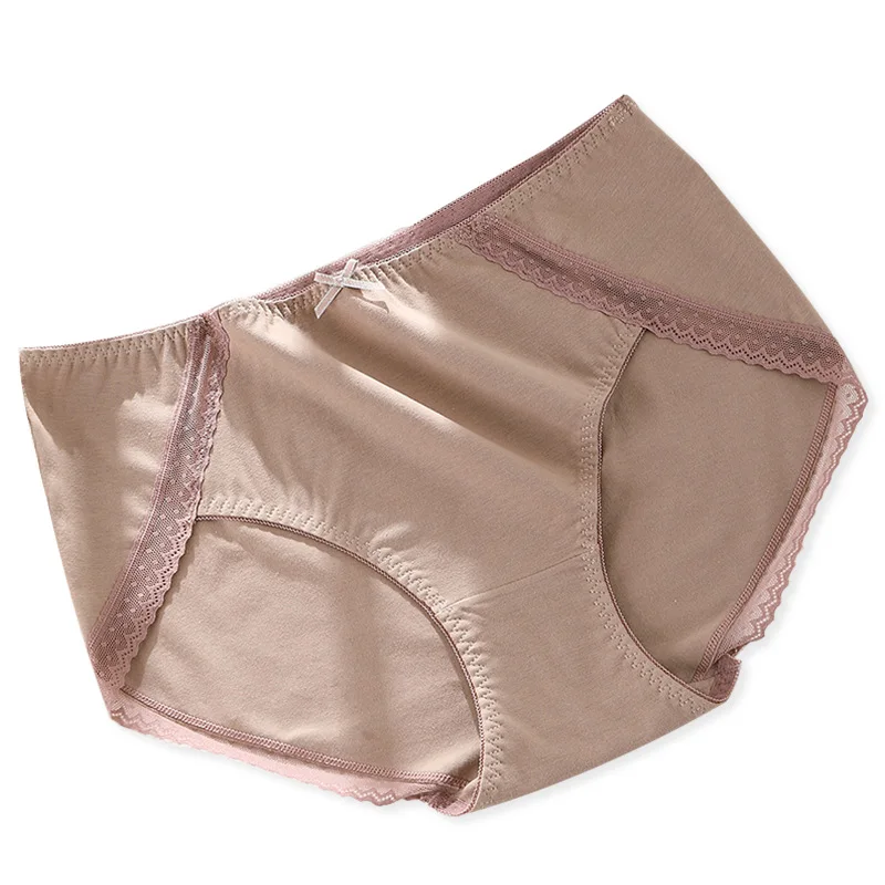 

silk plus size panties women's high waist sexy lace traceless briefs