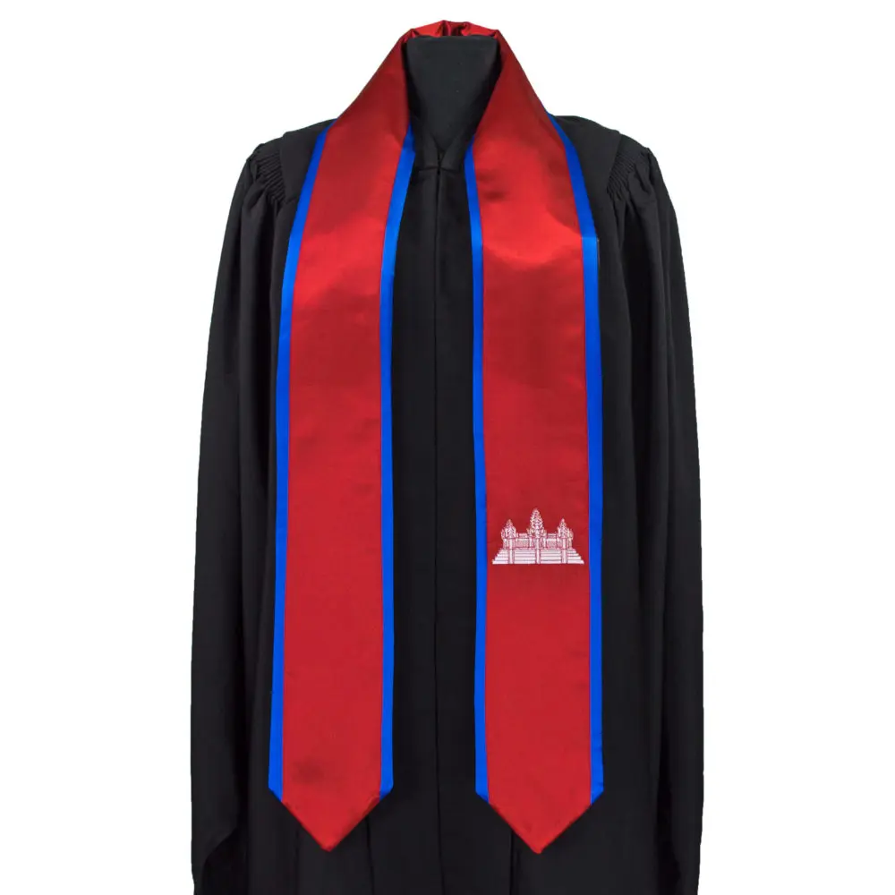 

Cambodia custom logo graduating sash satin graduation stole graduation sash, Custom colour