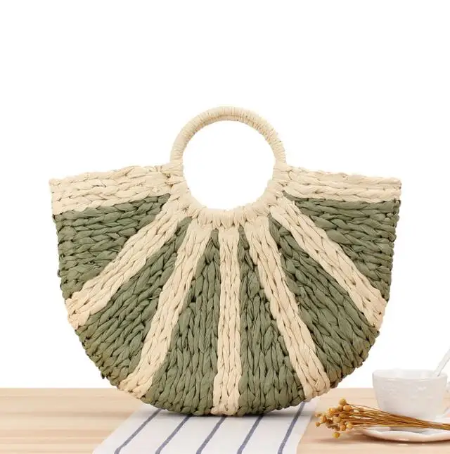 

Factory customized logo Raffia straw tote shoulder handbag Polyester bag paper straw beach bag, Customized color
