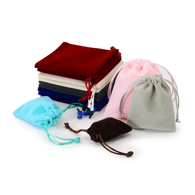 

Eco Friendly Reusable Custom Cotton Drawstring Bag Velvet Small Gift Bags Drawstring, Custom color