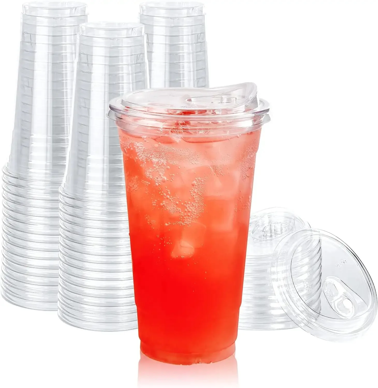 PET98mm Cold Drink Cup With Sipper Lid