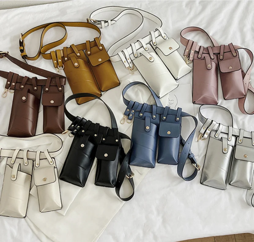 

Chic Fanny Pack Women PU Leather Waist Belt Bag Fashion designer chest bag, Customized color