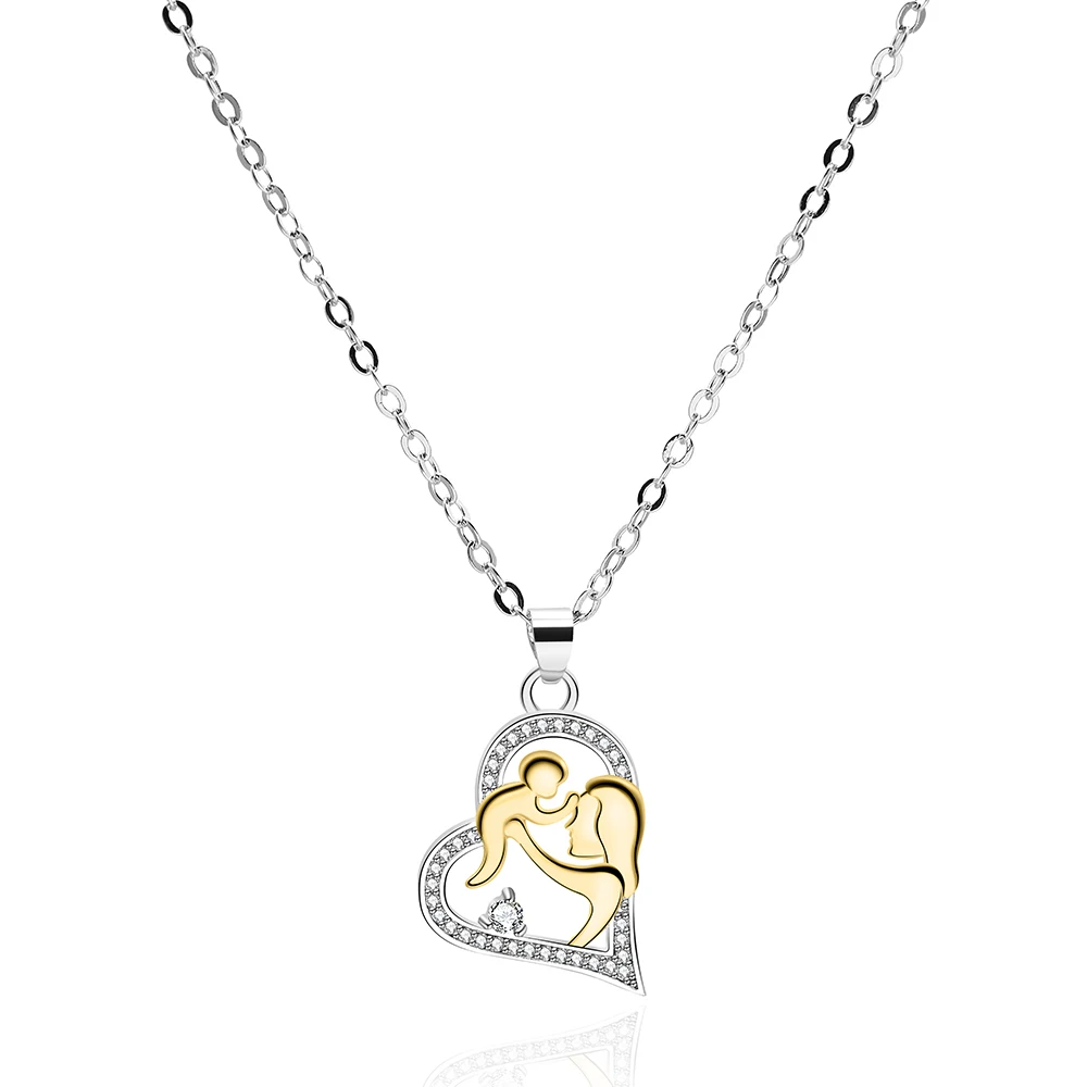 

Trending products 2020 new arrivals wholesale mothers day gift mother and baby souvenir heart necklace jewelry