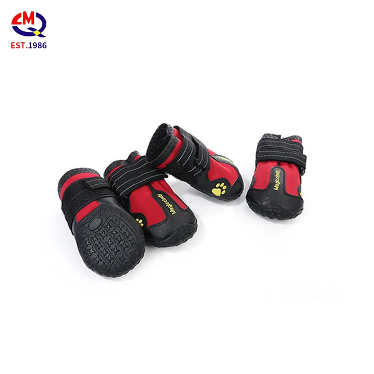 

Wholesale 4 pcs Anti-slip Waterproof Pet Boots Warm Paw Protector Shoes Dog Booties Waterproof Outdoor Pet Dog Shoes, Red, black
