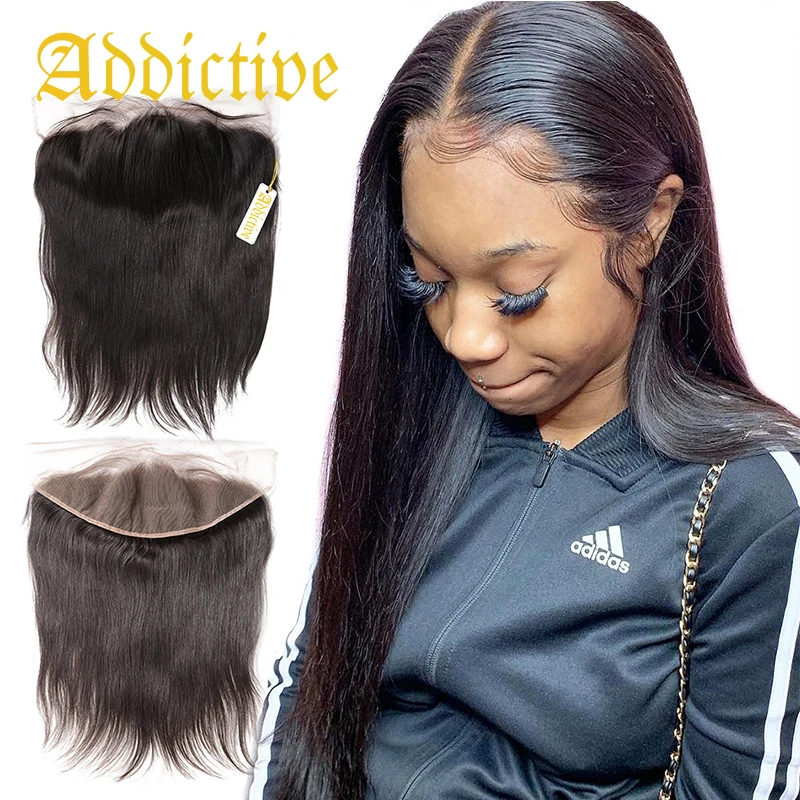 

Addictive Wholesale 13x4 Lace Frontal Closure Brazilian Straight Human Natural Hairline With Baby Hair 100% Human Remy Hair