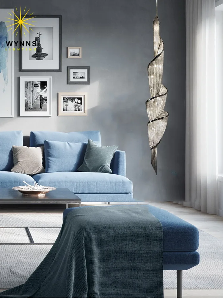 Luxury project decorative twist epoque chain chandelier pendant lamp