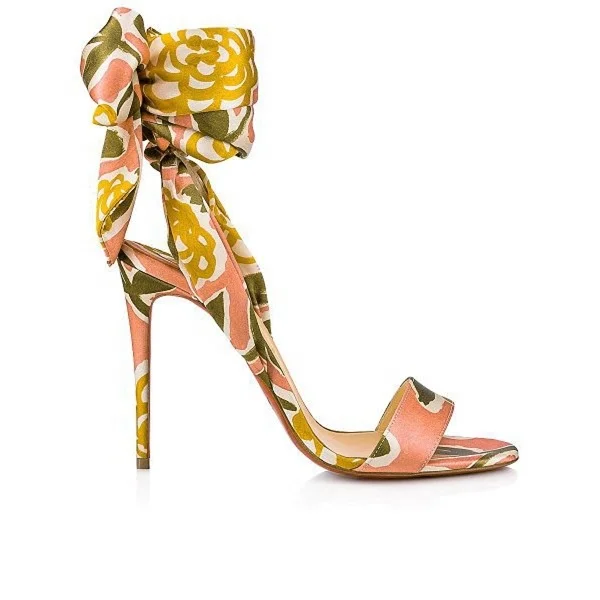 

Elegant women Pointed Toe office sexy ladies printing stiletto heels, Colorful