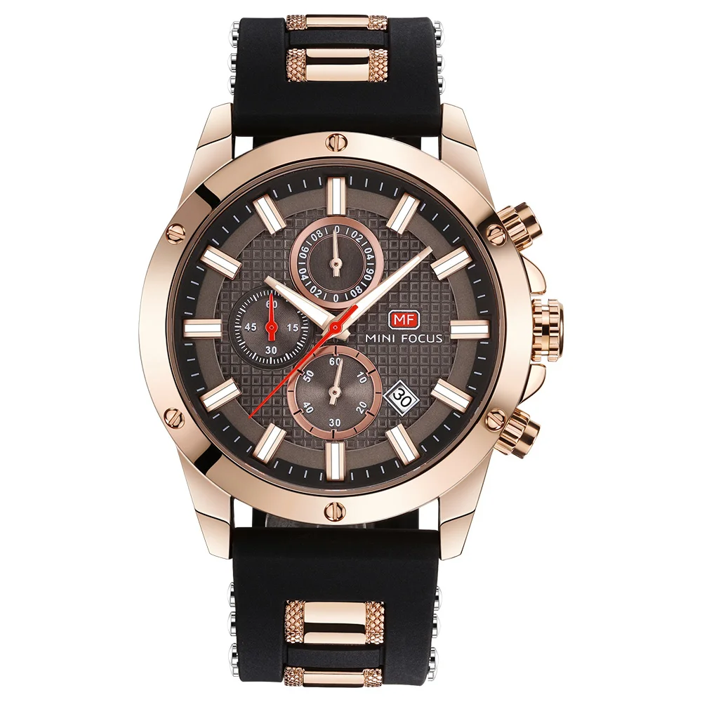 

2021 new plastic round quartz case luxury fashion men's watch fashion business pointer watch
