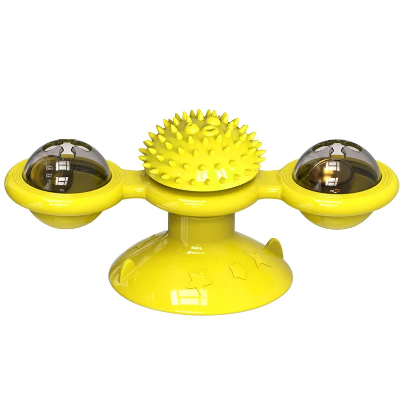 

2021 Wholesale New Smart 360 Degree Self Rotating windmill Cat con't Refuse Cat toys, Colorful