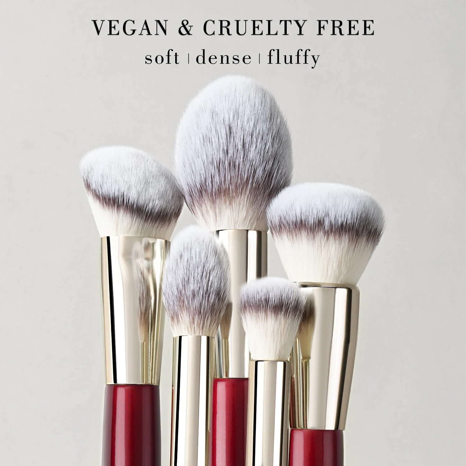 Customized Red Wood Handle Luxury Makeup Brushes 15pcs Hight Quality Vegan Synthetic Hair Glitter Powder Brush Set Private Label