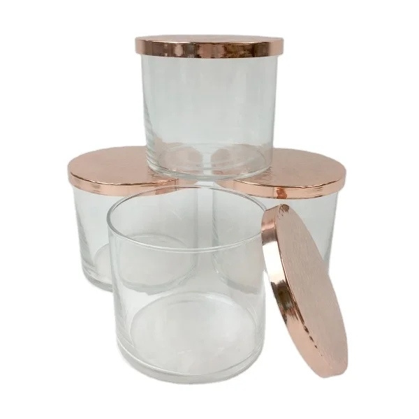 315 ml Clear Glass Candle Jar for DIY Candle Making With Lids