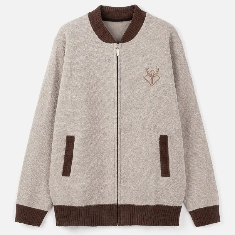 Wholesale Letter Sweaters Mens Men Knitted Long Sleeves Sweater Zipper Knit v Neck Man Sweater