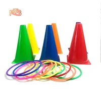 

Colorful Children game Rainbow Tower lap cup plastic Circle throwing ring toss toy