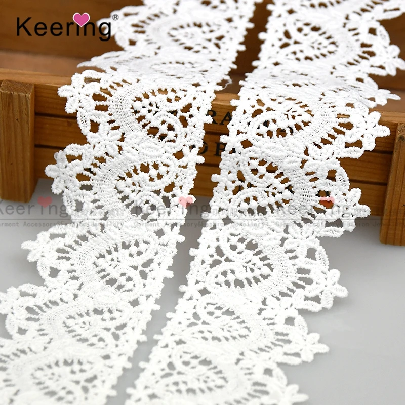 

Wholesale High Quality Lace Fabrics 3D Flower Lace Embroidered Trimming For Dress Custom Party, Photos