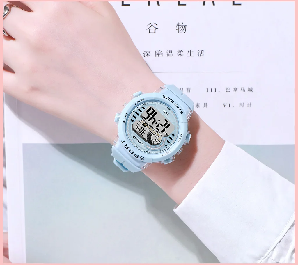 SYNOKE children cute watches 9631 silicone PU band kids gift watch waterproof watches
