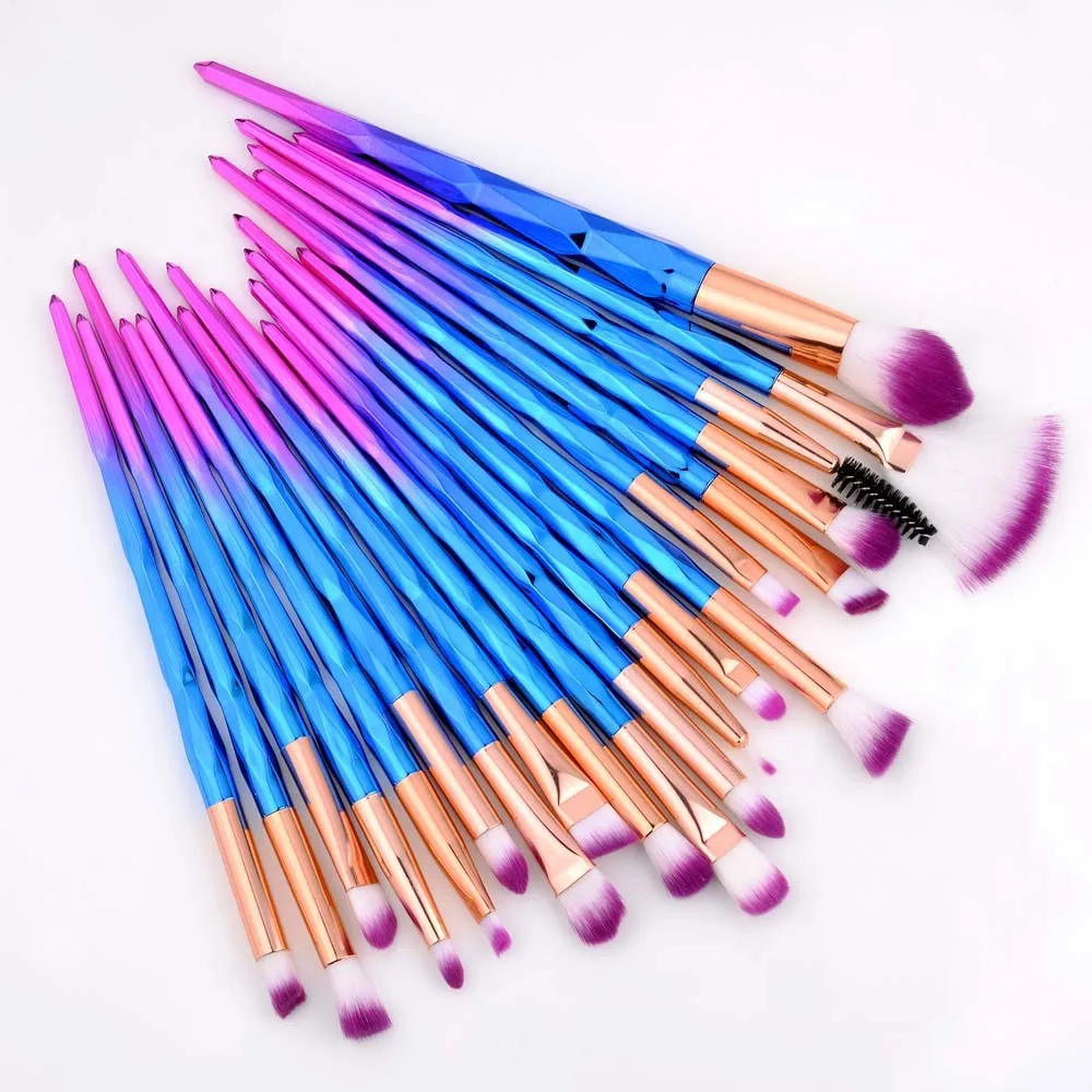 

HZM20 Private label Diamond Transparent Makeup Brush Set Eye Brush Beauty Makeup Tool Makeup Bag