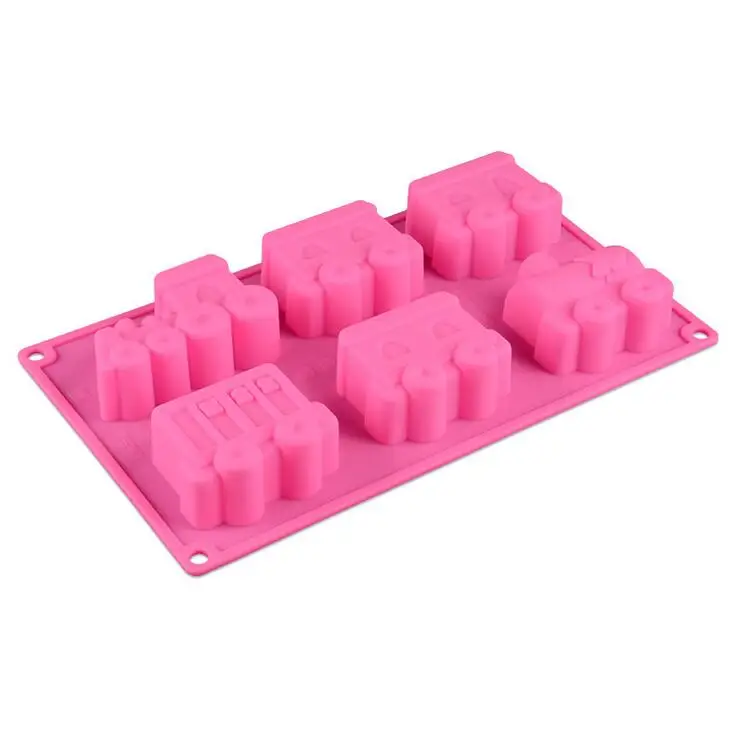 

Creative 6 Holes Trains Silicone Cake Mold Baking Tools Kid's DIY Cookie Moulds