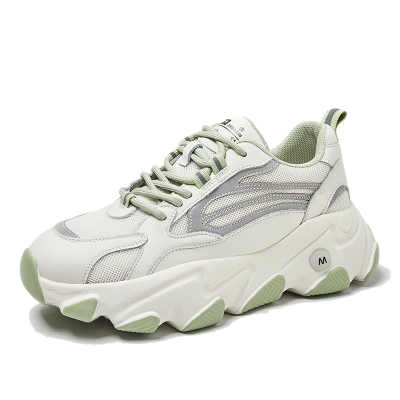 

2020 new style leather fashion pop-pop shoes, Beige ,beige green