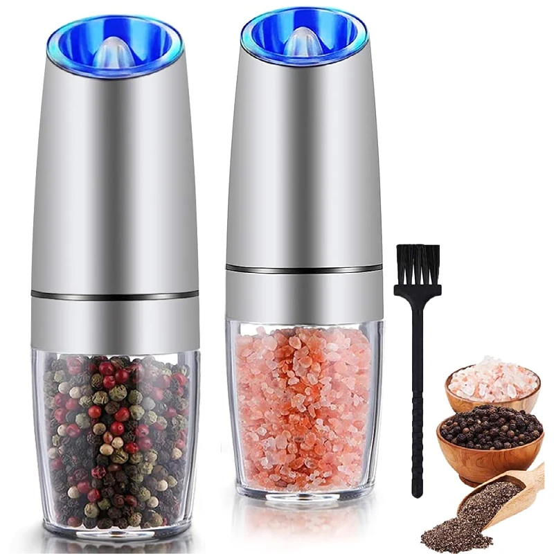 

Stainless Steel Batteries Operated Electric Gravity Salt Pepper Sense Grinder Automatic Salt and Pepper Grinder Kitchen Tool