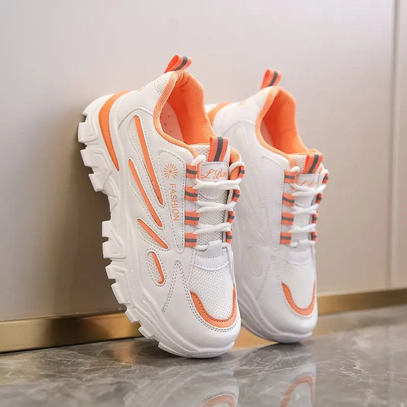 

612 Luxury fashion classic summer women chunky white shoes ladies sneakers