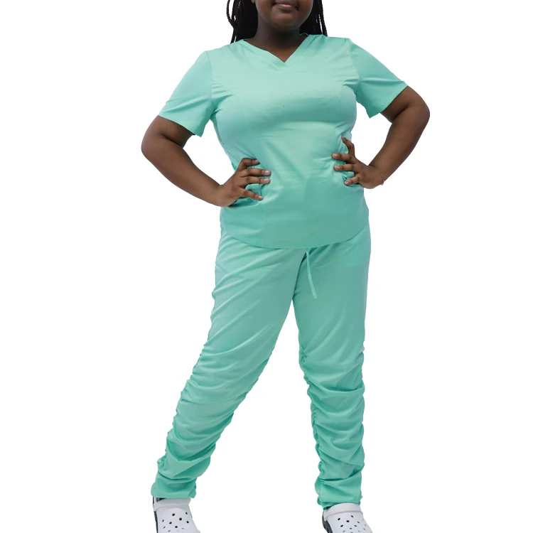 

High Quality stretch medico scrub suit cheap uniform hospital women suit scrubs stretch uniform sets, Custom color