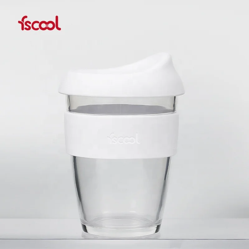 

Custom Reusable Glass Coffee Mug Silicone Sleeve/Plastic Coffee Sleeve/Coffee Cup, Pantone color