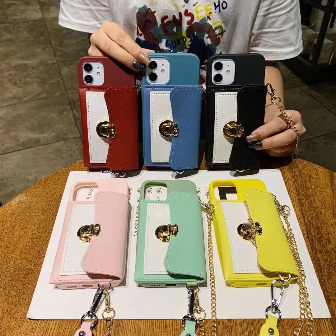 

OEM 2021 New Design Cartoon Zipper Wallet Mobile Phone Case For Phones 12 Pro Max Silicone Coin Wallet Purse Luxury Cases cover, 6 colors