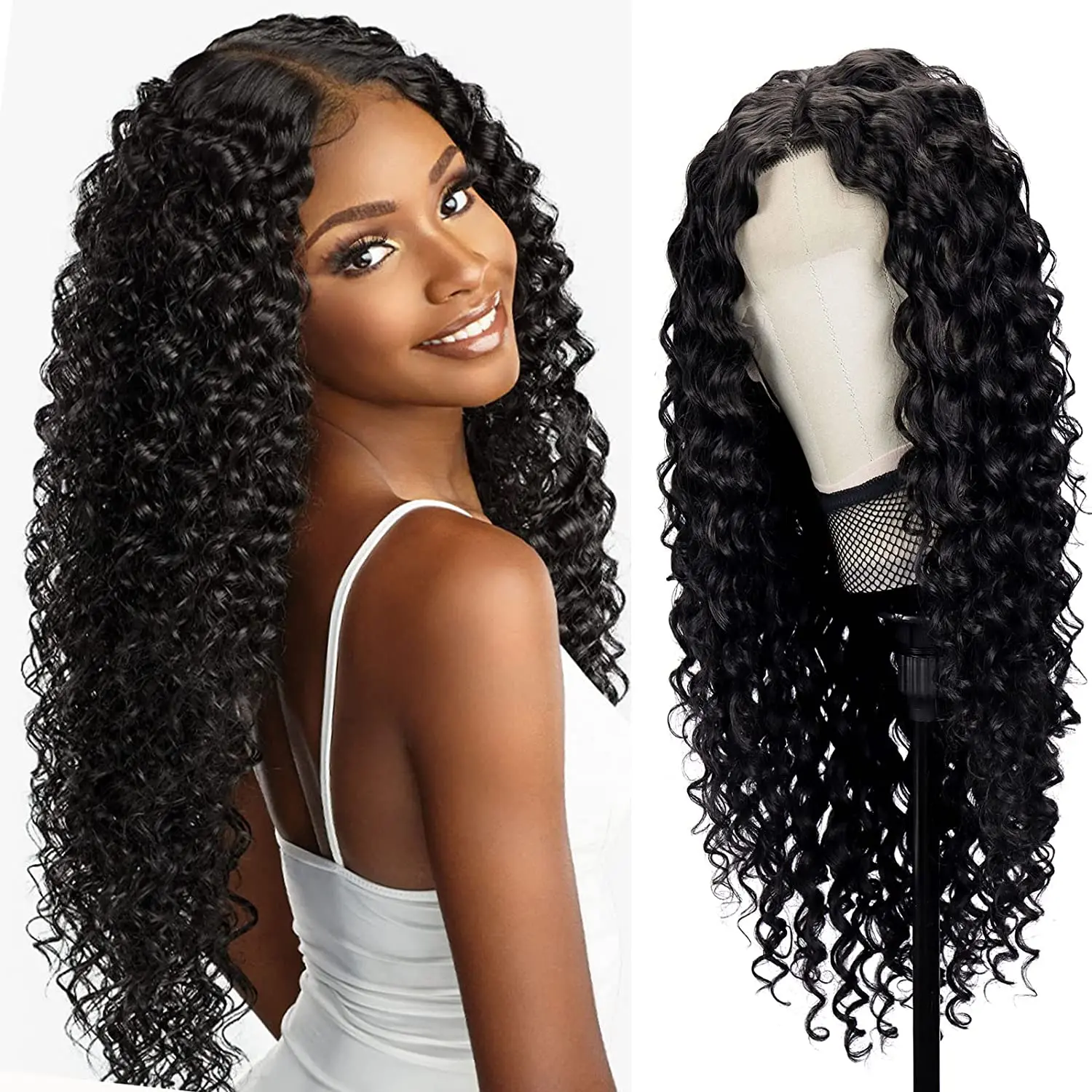 

Easy To Dye And Style Hd Lace Frontal Brazilian Human Hair 150% Density 30 Inch Deep Wave 13x4 Lace Frontal Human Hair Wigs