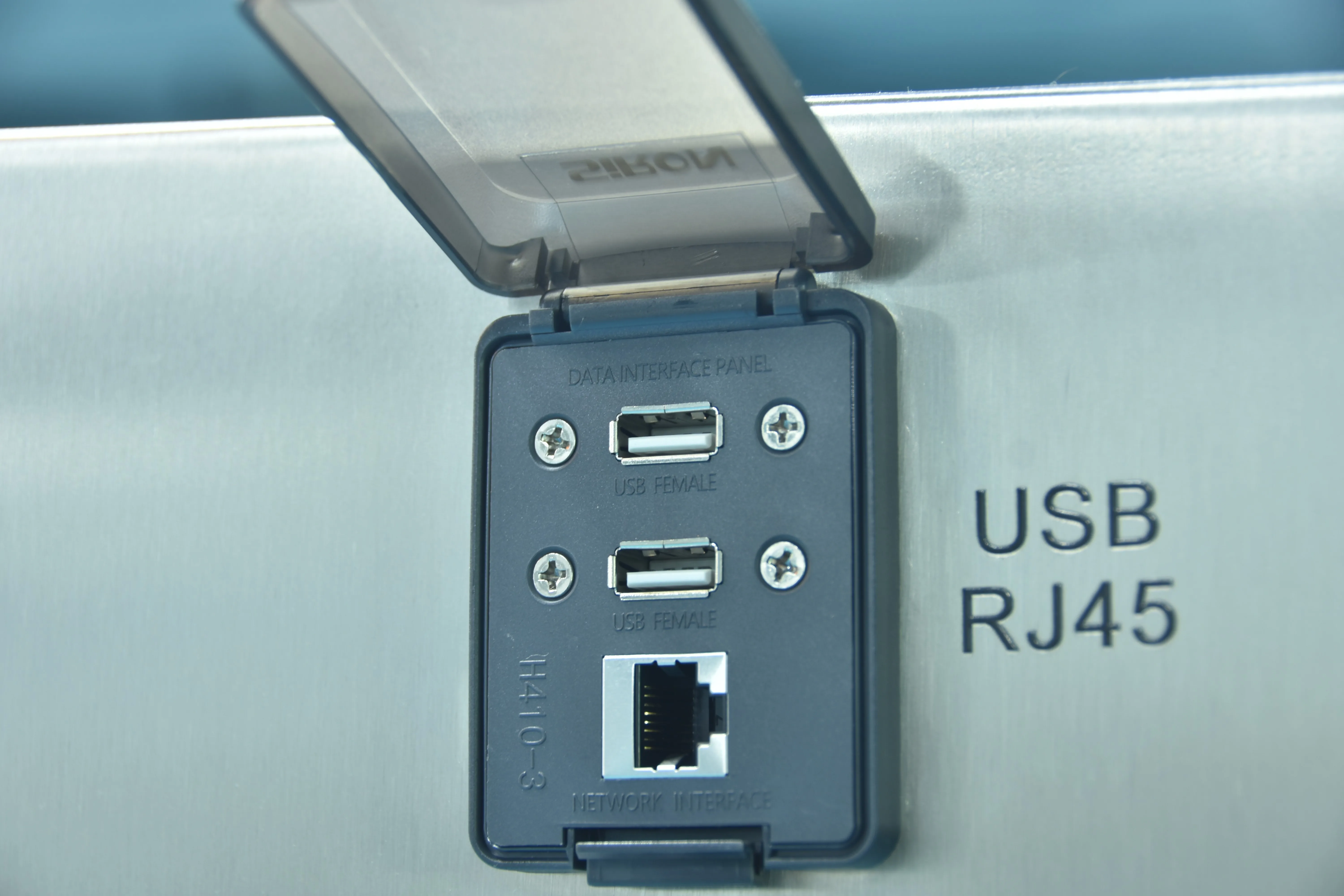 USB and RJ45 data interface panel