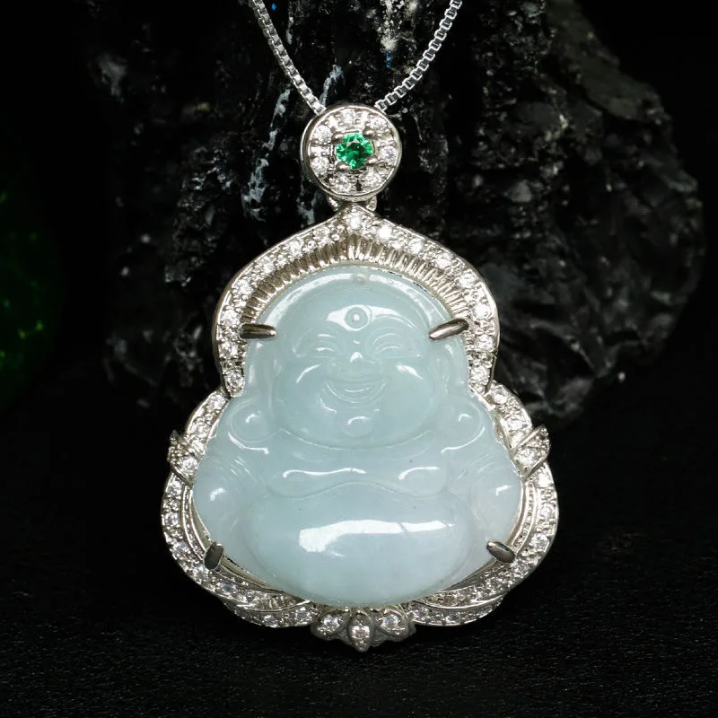 

Free Shipping Natural Myanmar Fake Jadeite Pendant Buddha Jewelry Jade Factory Live Delivery FC1032501