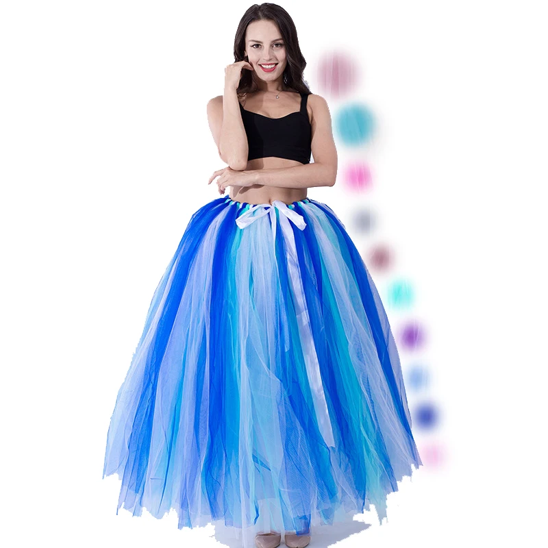 Ecowalson 100CM Long Tutu Tulle Skirt Parties Weddings