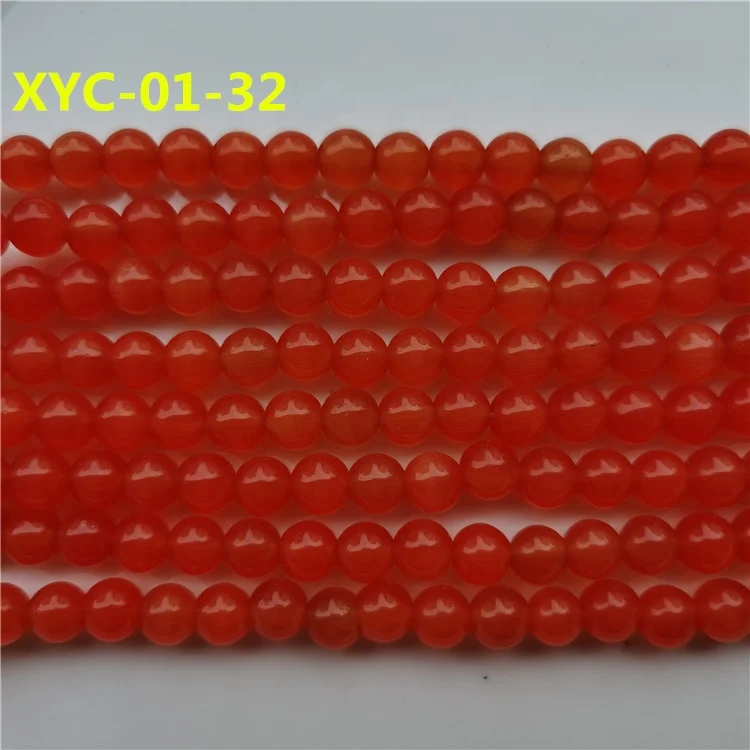 

10mm rose pink round natural glass cats eye beads loose cat's eye beads