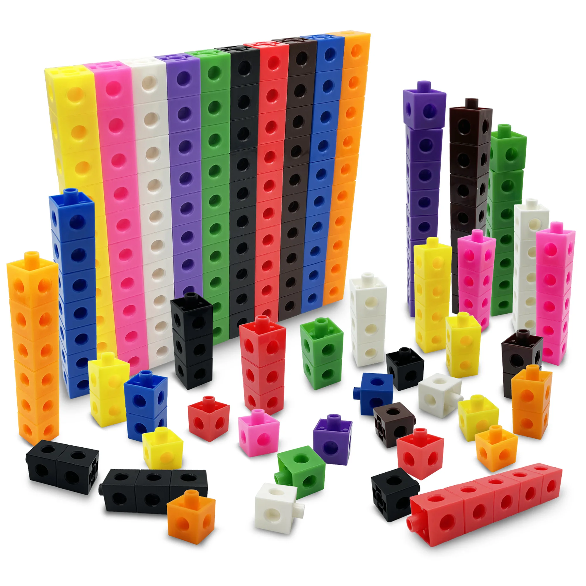 

100Pcs 10 colors Multilink Linking Counting Cubes Snap Blocks Teaching Math Manipulative Kids Early Education Toy