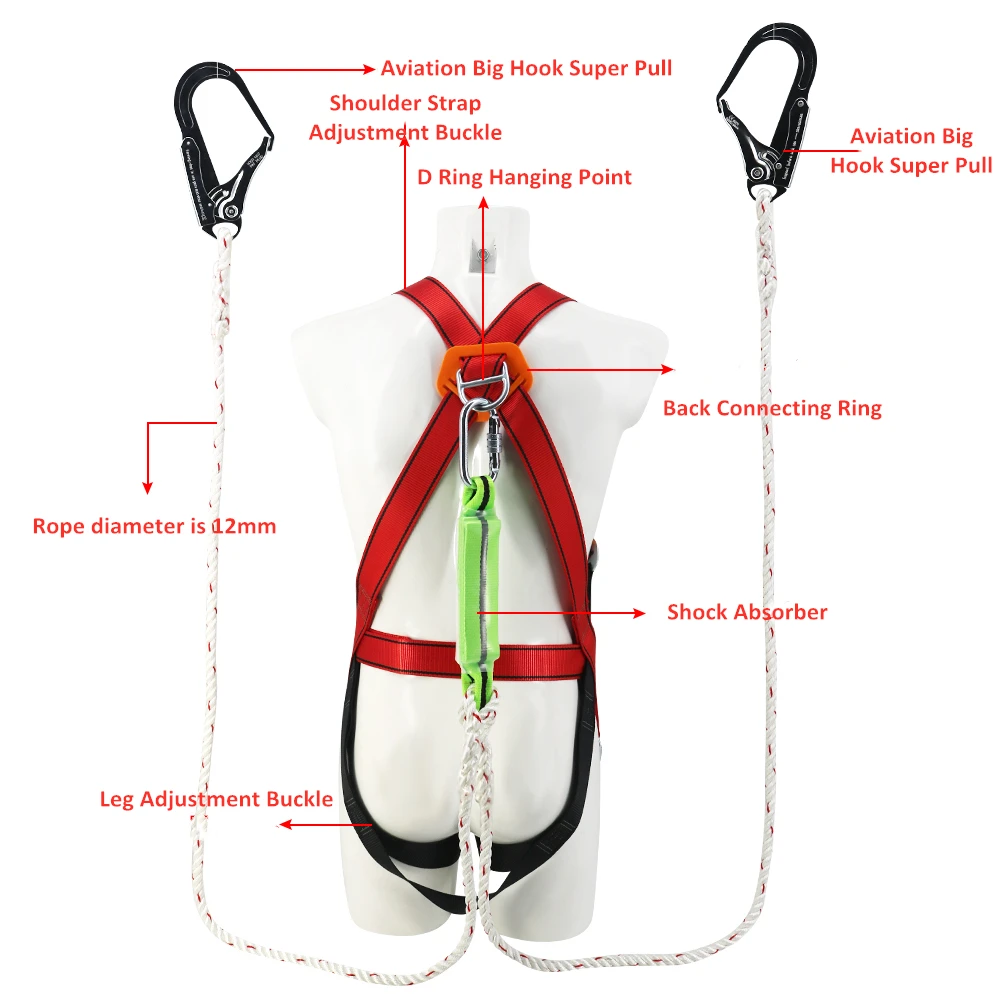 Product Detail Fall Protection Full Body Safety Harness Parts Name Shock Absorber For Safety Harness Safety Belt Djimart