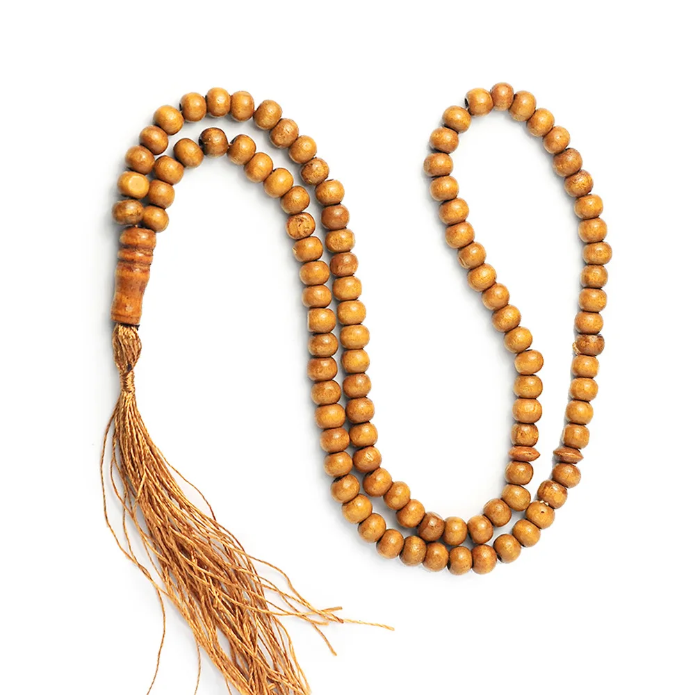 

Wholesale 8mm Wood Rosary Necklace 99 Beads Muslim Rosary