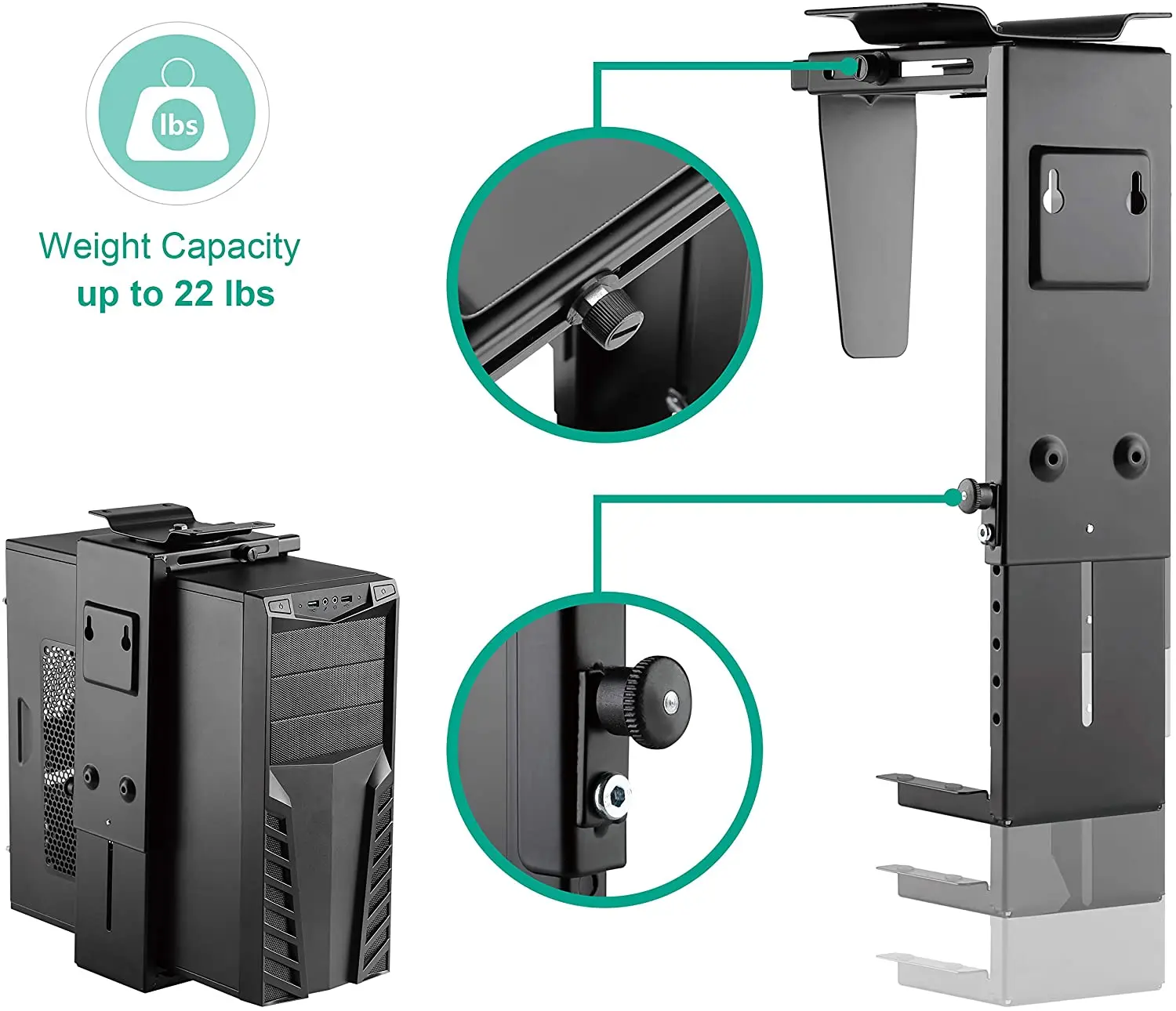 Adjustable Computer Mounting Brackets Ups Mount Electronic Device Under