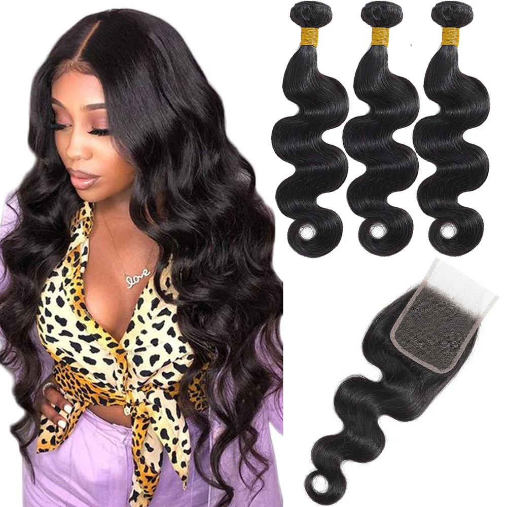 

Ainizi new product hair extension packaging wholesale bundle virgin hair vendor frontal lace closure with bundles