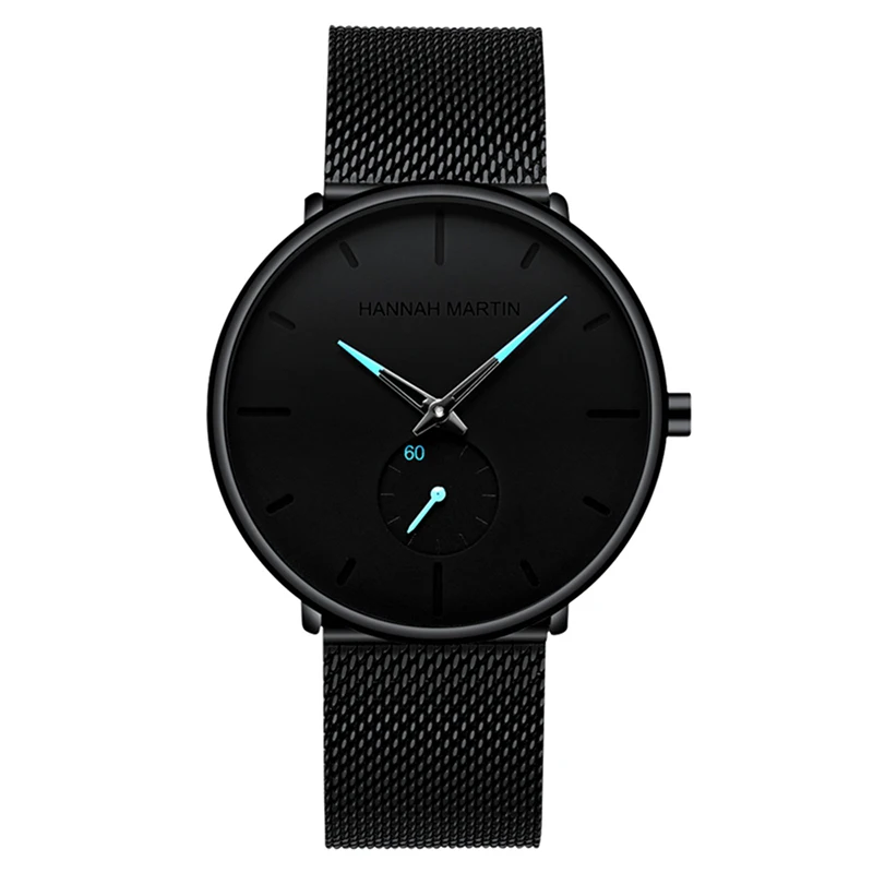 

HANNAH MARTIN 2140 Men Quartz Watch Drop Shipping Casual Mesh Steel Waterproof Fashion Watch For Man