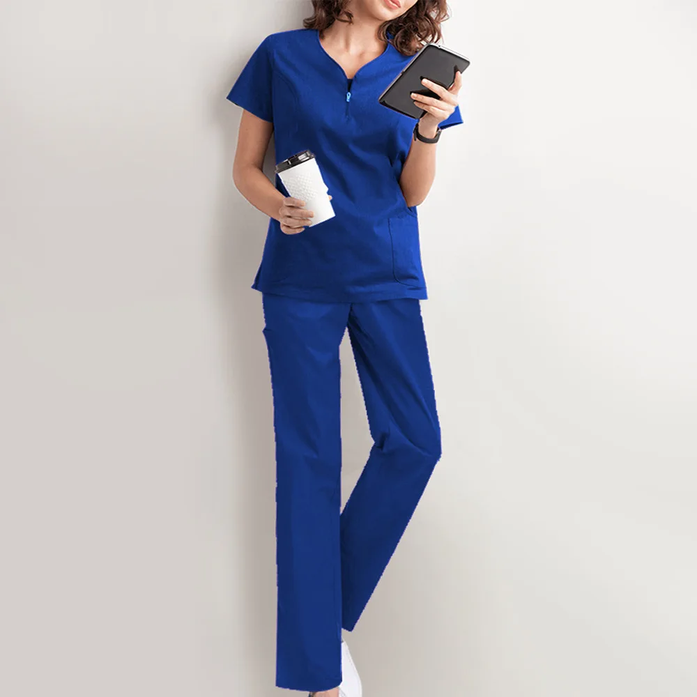 

Custom Short Sleeve Shirts Medical Scrubs Cherokee Jogger Plus Size Hospital Nurse Uniform Tops Pants Nursing Scrubs Set
