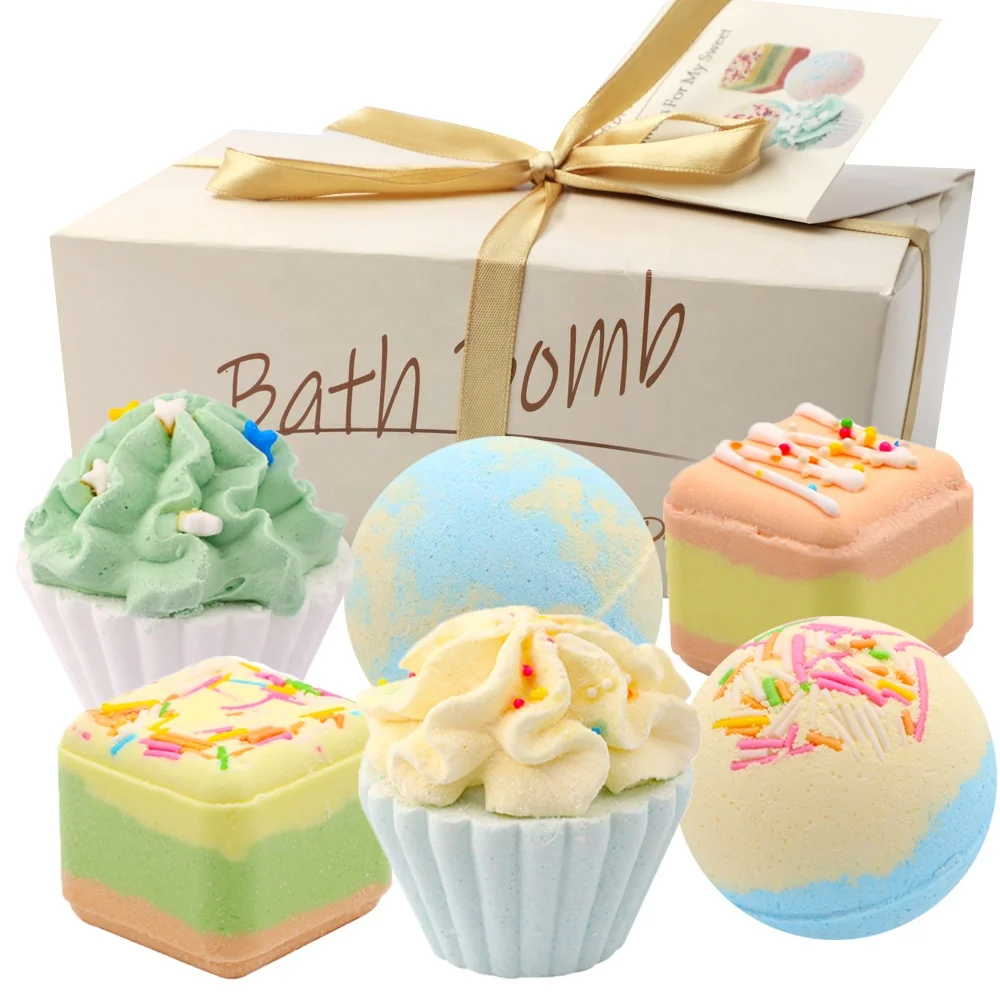 

Free Sample Handmade Organic Shea Butter Vegan Box Mold Bath Melts Truffles Cupcake Natural Fizzy Bubble Bath Bombs Gift Set