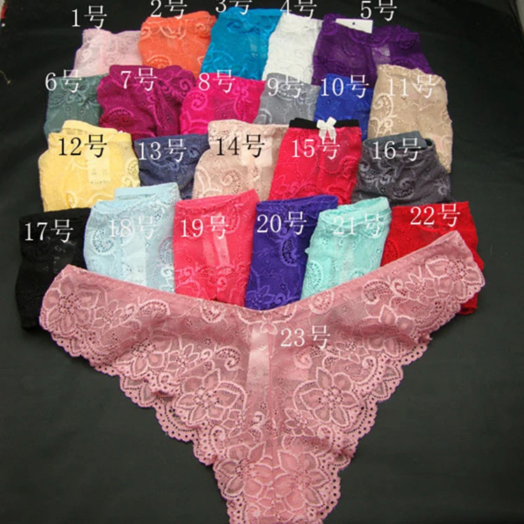 

2021 assorted color transparent design temptation perspective pants women lace underwear