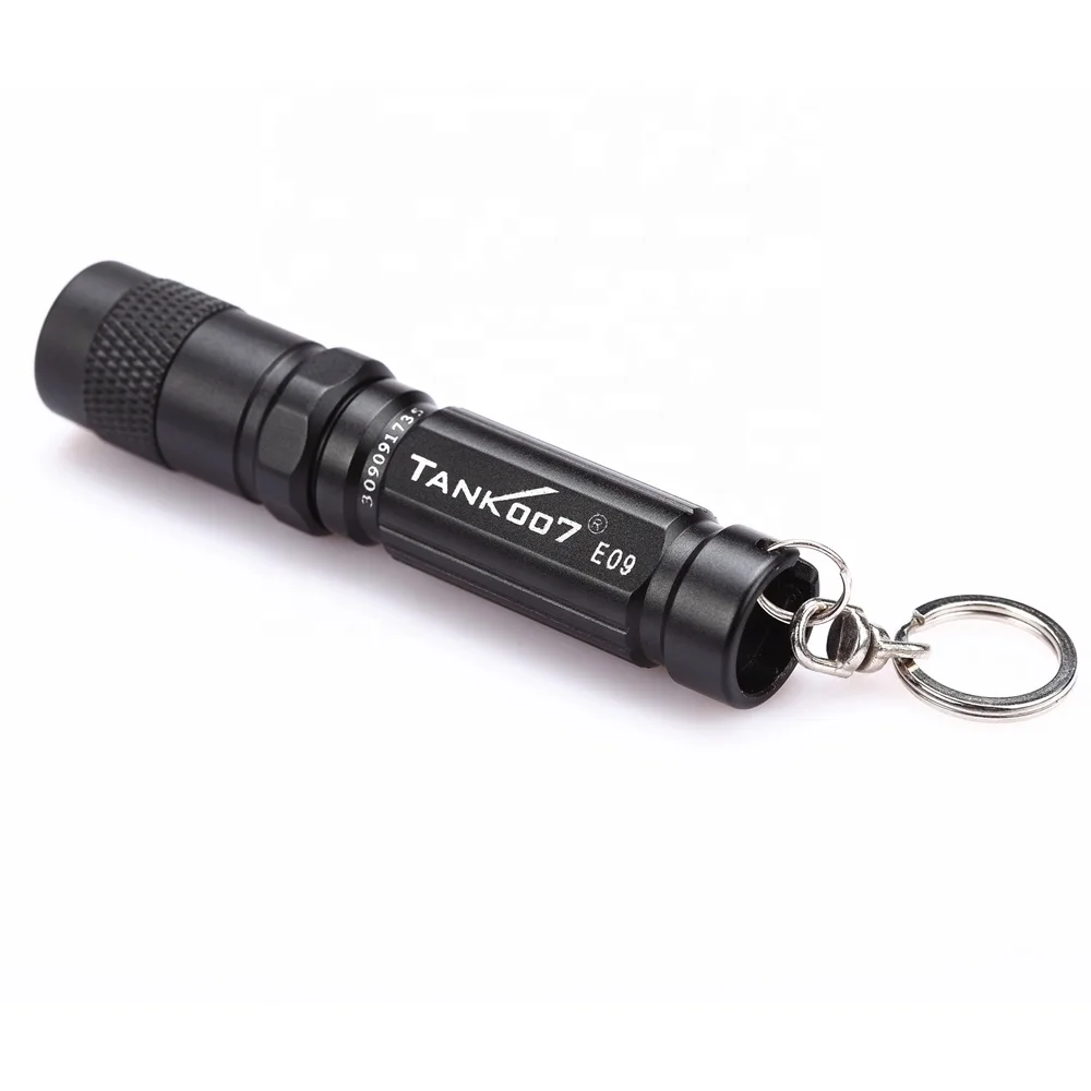 

Tank007 EDC waterproof small flash light aluminum torchlight keychain torch super bright pocket keyring mini led flashlight, Black