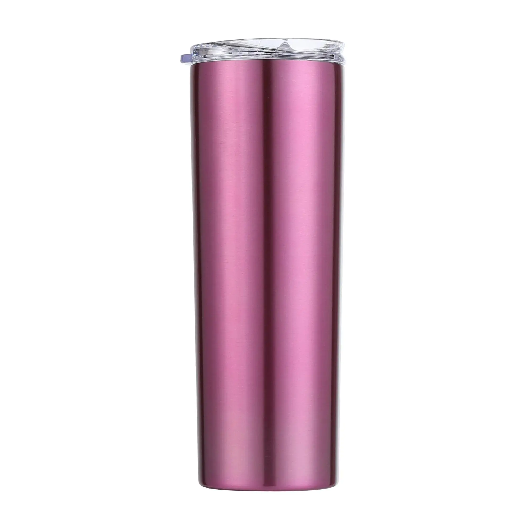 

RTS wholesale 20oz Multi-color Double Walled Insulated Water Bottle 304 Stainless Steel Skinny Tumbler with straw and lid, Multiple colors