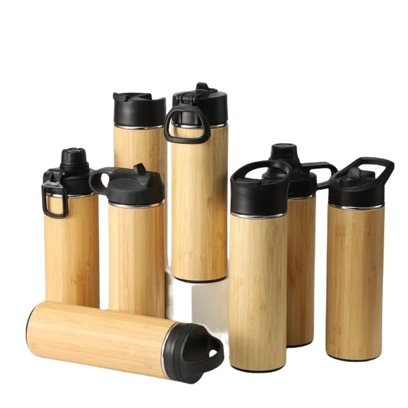 

Doyoung Custom Logo Eco Friendly 450ml 500ml Double Wall Stainless Steel Insulated Termo Hydro Bamboo Vacuum Flask Thermos, Bamboo color